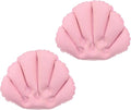 M METERXITY 2 Pack Inflatable Bath Pillow - Ultralight Inflatable Compressible Pillow with Suction Cups, Neck Support, Apply to Bathtub (Pink)