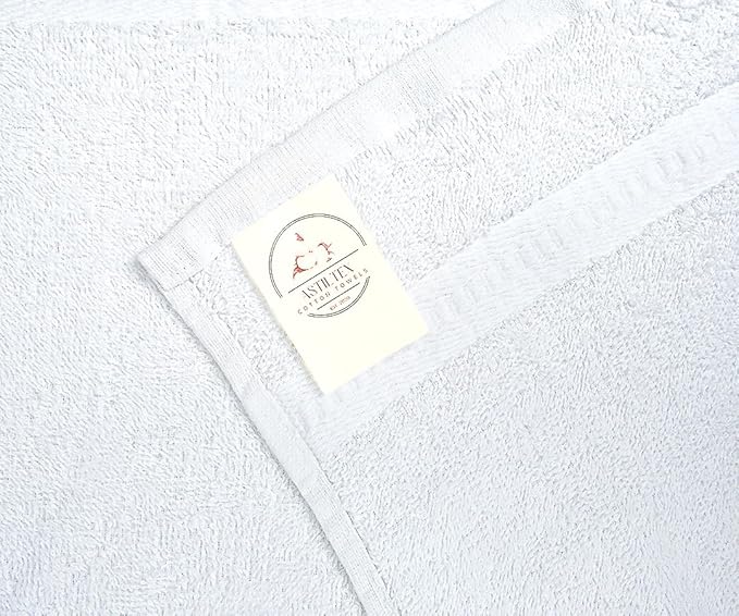 Premium 100% Cotton Hand Towels – Pack of 24, 16x27 Inch – Quick-Dry, Highly Absorbent Salon Towels for Hair Care, Gym, Spa & Bathroom – White