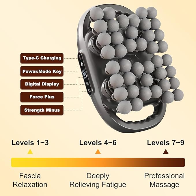 Back Massager for Pain Relief Deep Tissue, 42 Head Massage Gun Deep Tissue with 9 Modes & 9 Levels, Electric Percussion Massager Gun for Pain Relief, Portable for Athletes Muscle Relief