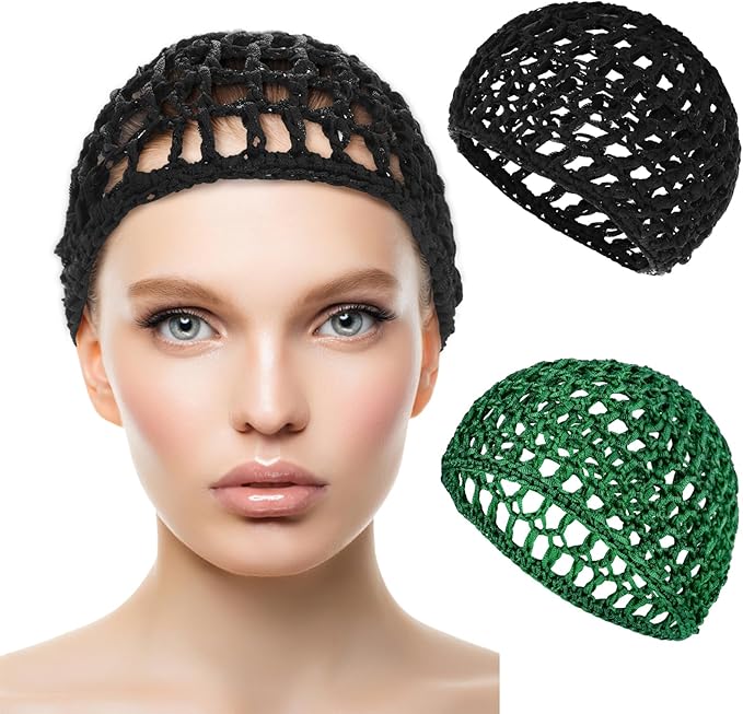 WLLHYF Wig Cap Thick Long Hair Caps Adjustable Net Mesh Braided Weaving Making Crochet Sew Weave Fishnet Grip Headband
