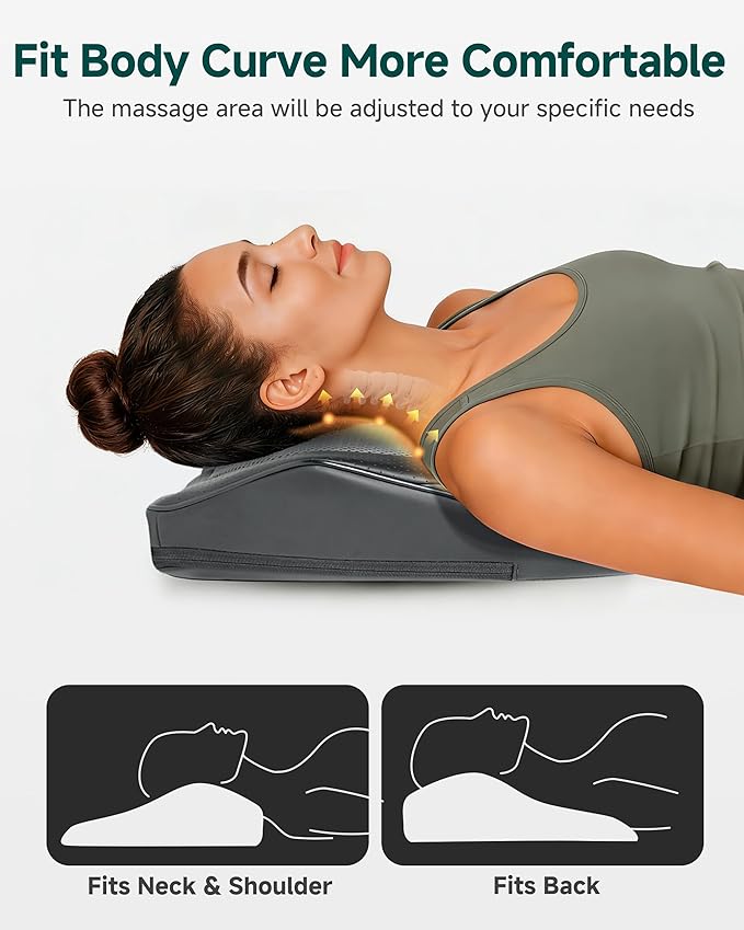 Snailax Back Massager for Back Pain Deep Tissue, Shiatsu Neck Back Massager with Heat, 3D Kneading Chair Massage Pillow, Neck Shoulder Massage, Gifts for Mom, Dad, Women