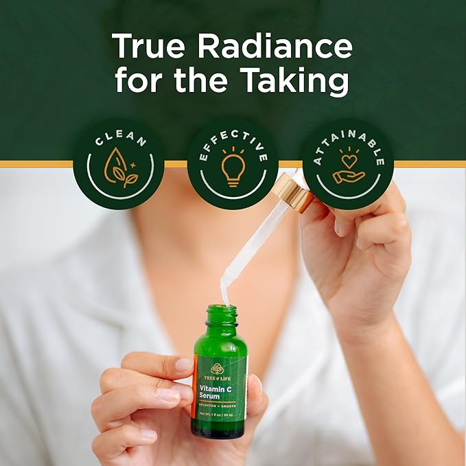Tree of Life Beauty Vitamin C Skin Care Set, Skin Face Oil, Facial Serums for Dry and Sensitive Skin with Vitamin E Soft Skin, 1 Fl Oz (Pack of 2)