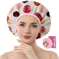 Years calm Waterproof Shower Cap for Women - Double-Layer Reusable Bath Cap with Elastic Band for Long/Short/Curly/Braids Hair, Washable & Travel-Friendly, Fit for Shower, Spa (Beige Shower Cap)