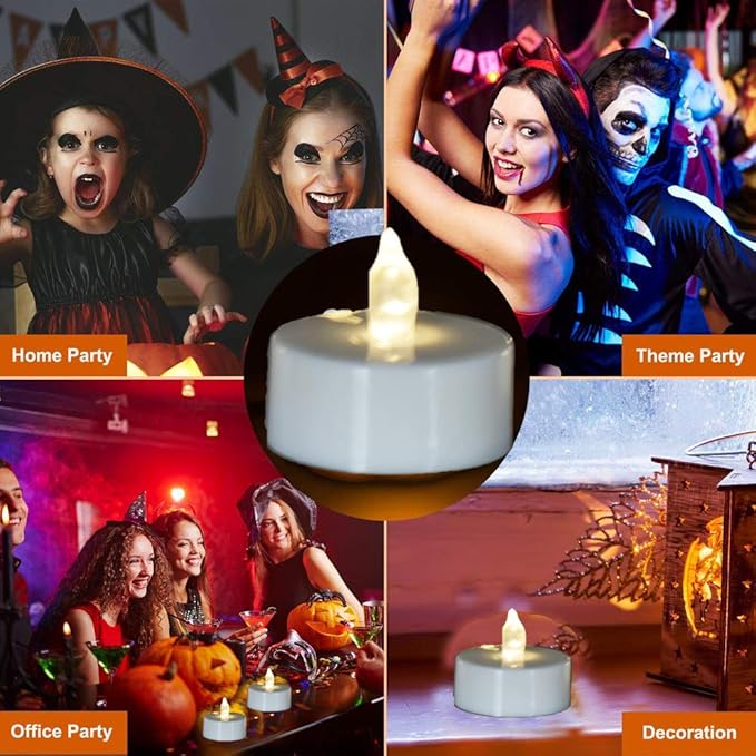 200Pack Battery Tea Lights Candles - LED Tea Lights Realistic Bright Flickering Holiday Gift Operated Flameless LED Tea Light for Festival& Celebration Warm White Battery Powered(sets of 100*2)