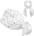 Scrub Cap with Hair Scrunchy, Ponytail Holder Surgical Cap