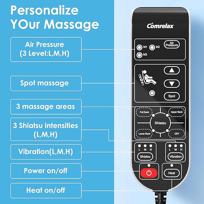 Shiatsu Massage Cushion with Heat, Kneading Back Massager for Chair Helps Relieve Fatigue, Massage Chair Pad for Office Chair, Sofa, Recliner, Gift for Family/Mother's Day