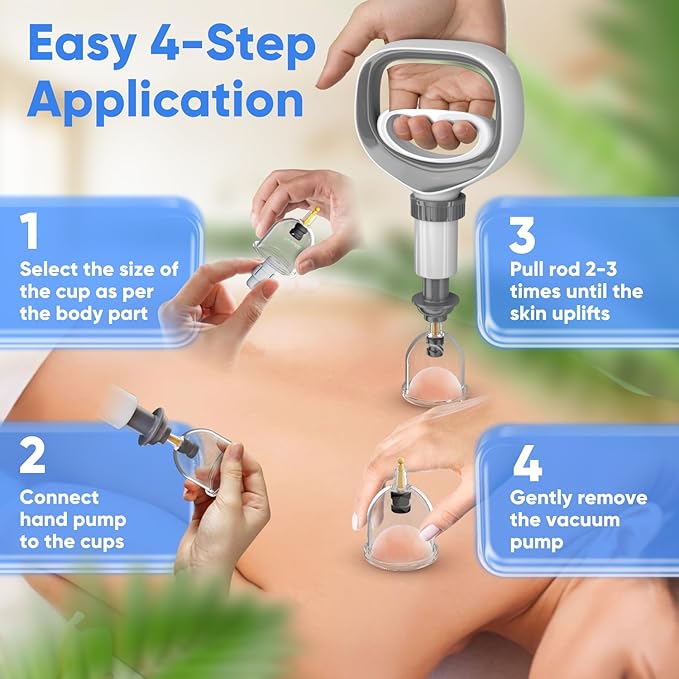 Myofascial Releaser Professional Cupping Therapy Set - 18 Multi-Sized Vacuum Cups with Two Hand Pumps and Detailed Cupping Book - Massage Cupping Set for Massage Therapists