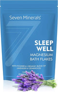 Seven Minerals SleepWell Magnesium Chloride Flakes 3lb – Absorbs Better Than Epsom Salt - Unique & Natural Full Bath Soak Formula for Healthy Relaxation - with Cedarwood & Lavender