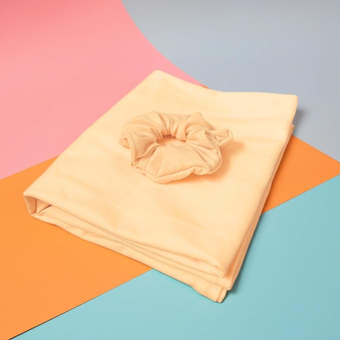 OOF! Halo T-Shirt Hair Towel | 100% Cotton Jersey Knit w/MoistureLock | No Microfiber | Reduce Cuticle Friction, Frizz & Breakage | Plopping Towel for Curly Hair | All Hair Types (Butter Yellow)