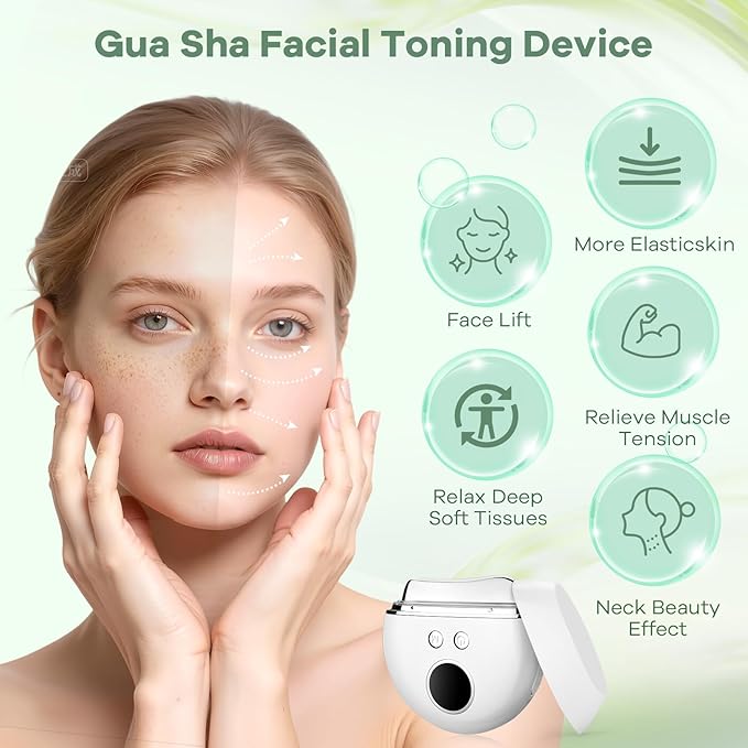 Electric Fascia Blaster & Muscle Scraper Tool with Heating and Vibration - for Deep Tissue, Cordless Gua Sha Massage Tool,Myofascial Release, Portable Facial & Body Skin Care Massager