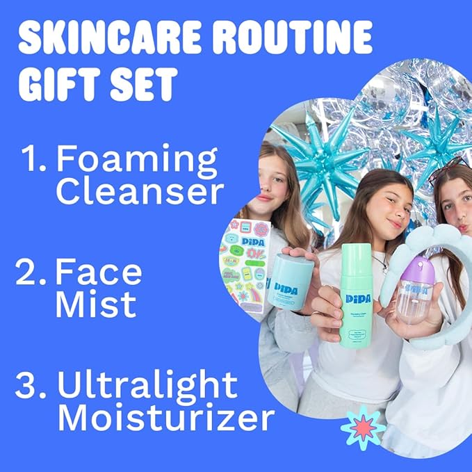 Pipa Skincare Start Young Bundle Gift Set | 3-Step Birthday Gift Skin Care Routine for Kids, Girls & Tweens 8 to 12 | Alcohol-Free & Safe | Includes Foam Face Cleanser, Face Moisturizer & Facial Mist