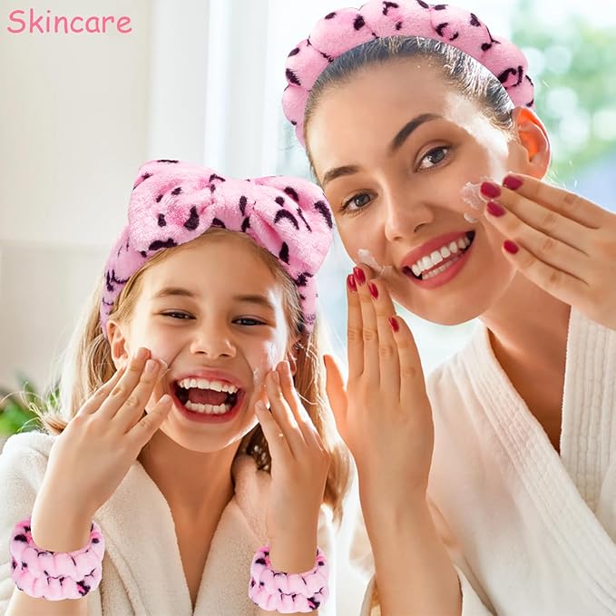 Chanaco Spa Headband, Skin Care Accessories, Makeup and Face Washing Hair Bands with Wrist Towels, Teen Girl Gifts and Trendy Stuff