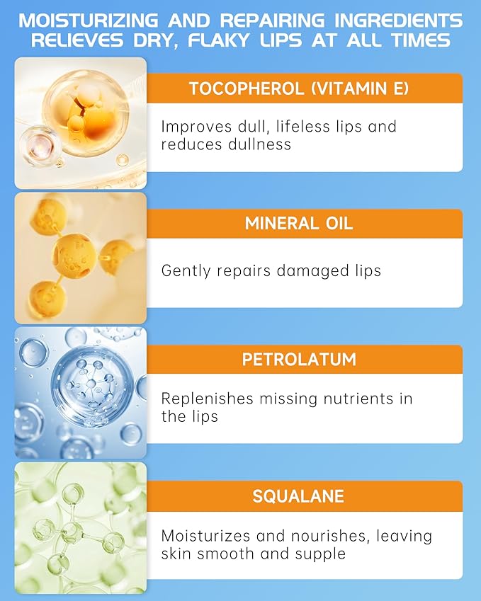 Lip Balm for Men-5pcs Vitamin E Hydrating Mens lipstick, Moisturizing and Soothing Lip Care Moisturizer, Colorless Non-Sticky Lip Balm,Father's Day Lip Care Gift Kit for Men Boy Him