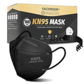 KN95 Face Masks Black Adults - 100 Pack Disposable Masks Comfortable 5-Layer Safety Face Masks & 5 Adjustable Masks Extender Masks Large Size