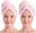100% Turkish Cotton Hair Towel Wrap 2 Pack – Oeko-TEX Certified Quick Dry Turban for Wet Hair – Soft, Absorbent, Gentle on Curly & Long Hair – 10x26 Inch