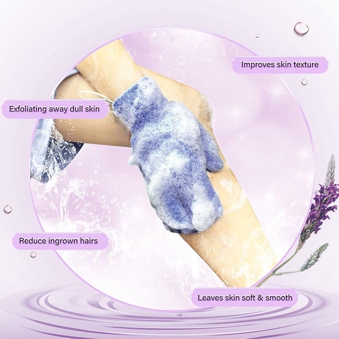 Evridwear Shower Exfoliating Mitts, Deep Cleanse Bathing Scrub Gloves Self Tan Scrubber Mitten Dead Skin Remover for Men and Women,1 Pair Heavy