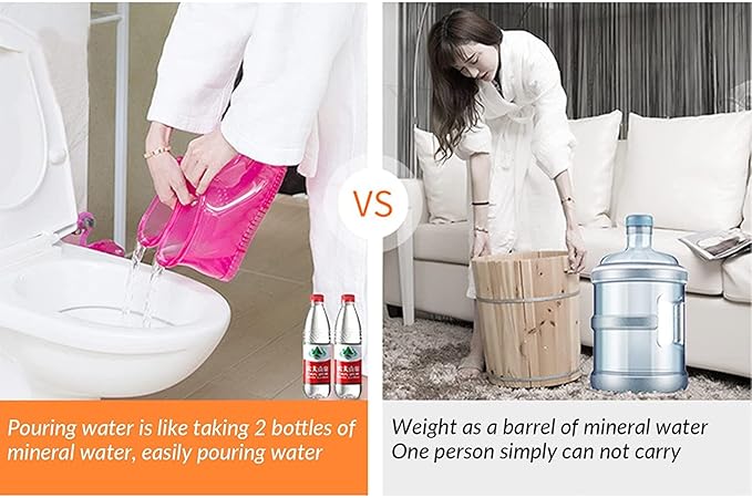 Massage Foot Spa Shoes Portable Feet Soaking Tub, Movable Foot Soaker Pedicure Feet Spa Basin for Thermal Massage to Promote Blood Circulation (Large, Red)