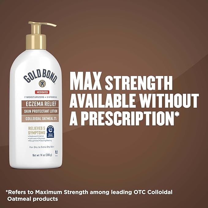 Gold Bond Medicated Eczema Relief Skin Protectant Lotion, 14 oz Lotion With 2% Colloidal Oatmeal