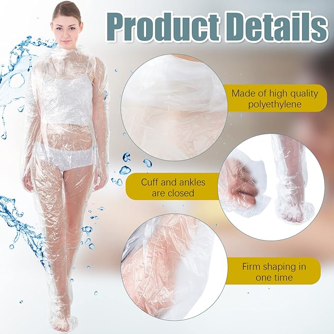 Xtinmee Disposable Body Wraps PE Sauna Bath Suit Plastic Body Sauna Wrap for Spa Bathtub Men Women Weight Loss Detox