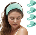 TopTie 4PCS Spa Facial Headband Skincare Makeup Head Wrap Adjustable Terry Cloth Head Band for Washing Face
