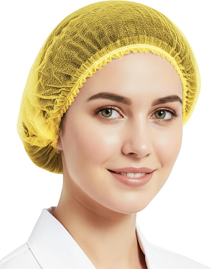Disposable Bouffant Caps 21 Inch Non Woven Hair Net Elastic Head Cover For Food Service Kitchen Salon Lab Spa And Hygiene Use