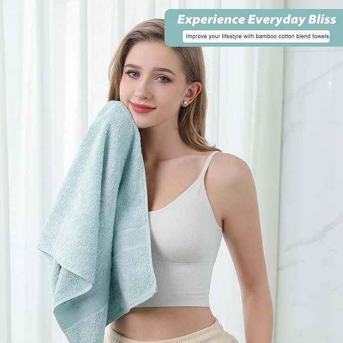Aibaser Hand Towels-16x30inch - Lightweight and Highly Absorbent Hand Towels for Bathroom, Travel, Gym, Shower and Spa (Blue)