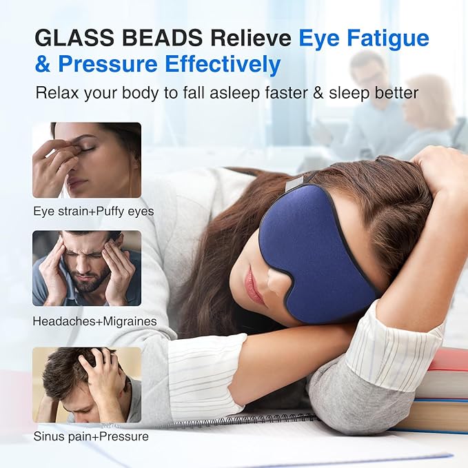 YFONG Weighted Sleep Mask, Women Men 3D Eye Mask Blocking Lights Sleeping Mask and 12 Pcs Gifts for Women