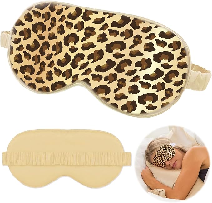 Leopard Sleep Mask for Girls Women, Light Blocking Design, Adult Children's Bedtime Blindfold for Travel and Home Use