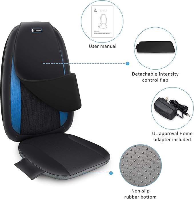 COMFIER Shiatsu Back Massager with Heat, Massage Seat Cushion for Home or Office Chair Use