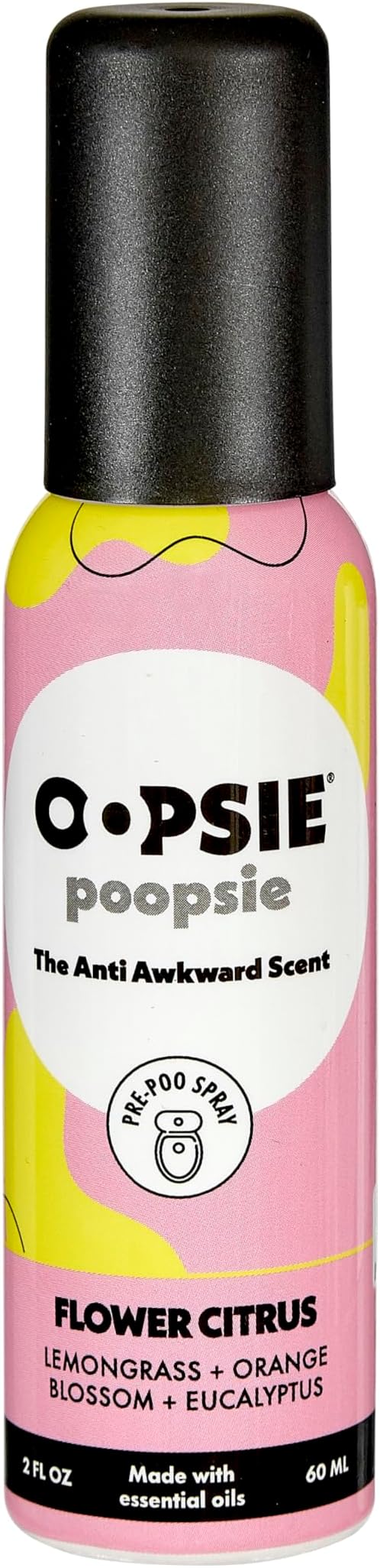 OOPSIE POOPSIE Flower Citrus Before & After You Go Toilet Spray 2oz - Portable Odor Eliminator