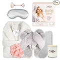my novel things Birthday Gifts for Women,Spa Robe and Slippers Set, Bathrobe With Satin Sleep Mask, Scented Candle Self Care 7 Pack Suitable for Christmas Thanksgiven Day New Mom Gift