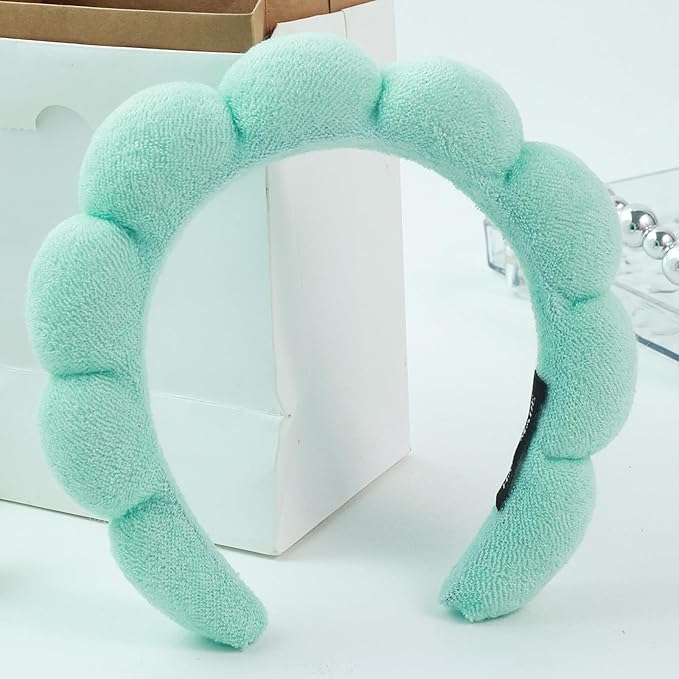 Spa Headbands for Washing Face Makeup Skin Care Women Bubble Facial Beauty Headbands Puffy Shower Towel Band Hairband