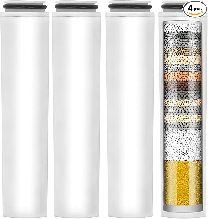 4 Pack Shower Head Filter Replacement Compatible With Cobbe®, Handheld Shower Head Filters for Hard Water, Removes Chlorine & Heavy Metals to Improve Skin & Hair