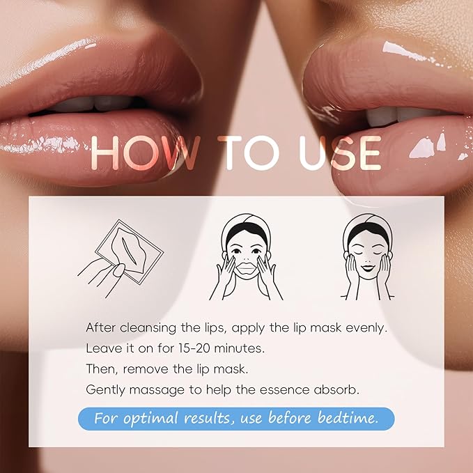 AKARY Milk Hydrating Lip Mask Gels with Hyaluronic Acid, Shea Butter & Vitamin E – Ultra Moisturizing, Soften Cuticle, Keep Plump Lip Patches for Dry Lips, Hydration & Repair, Day & Night Use (10)