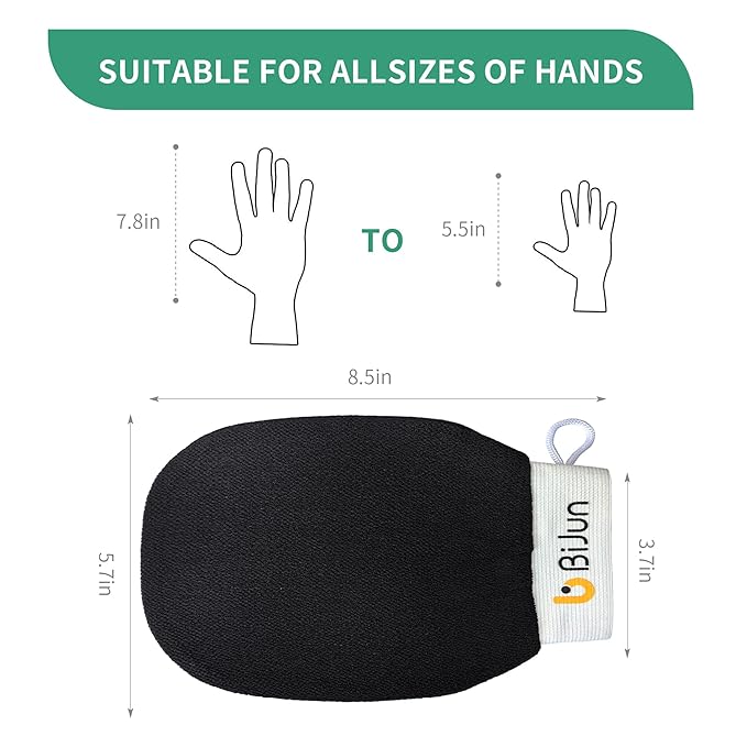 BiJun Exfoliating Glove Moroccan Kessa Scrub Exfoliating Gloves Deep Exfoliating Mitt Body Scrub Premium Scrub Wash Mitt Body Skincare at Home Shower or Bath Exfoliating Mitts for Dead Skin Remover