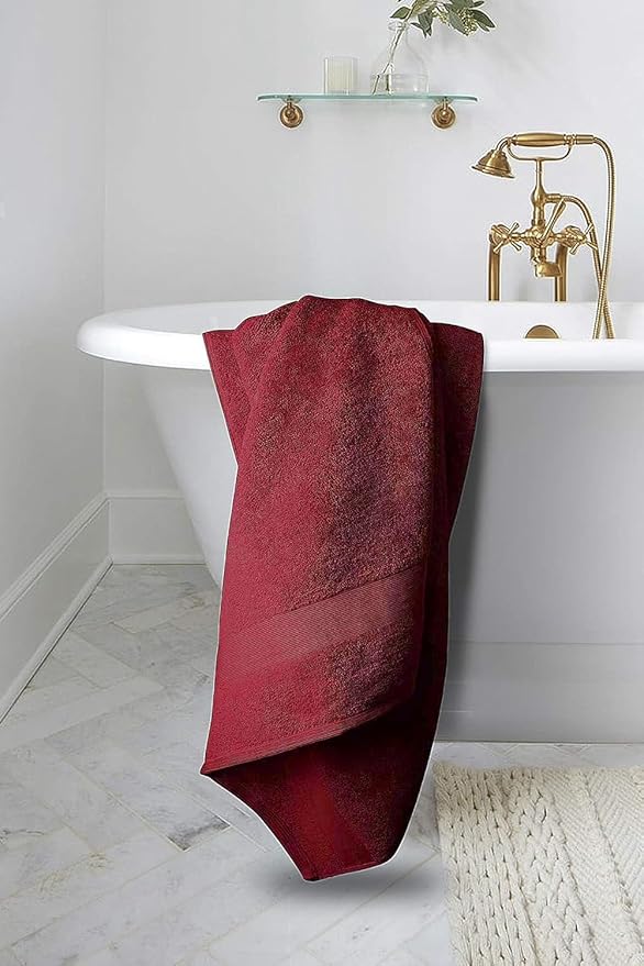 Softolle Luxury Bath Towels Set of 4 (27” x 54”) | Towels for Bathroom | Super Soft | Highly Absorbent Towels for Home, Spa, Gym (Burgundy)