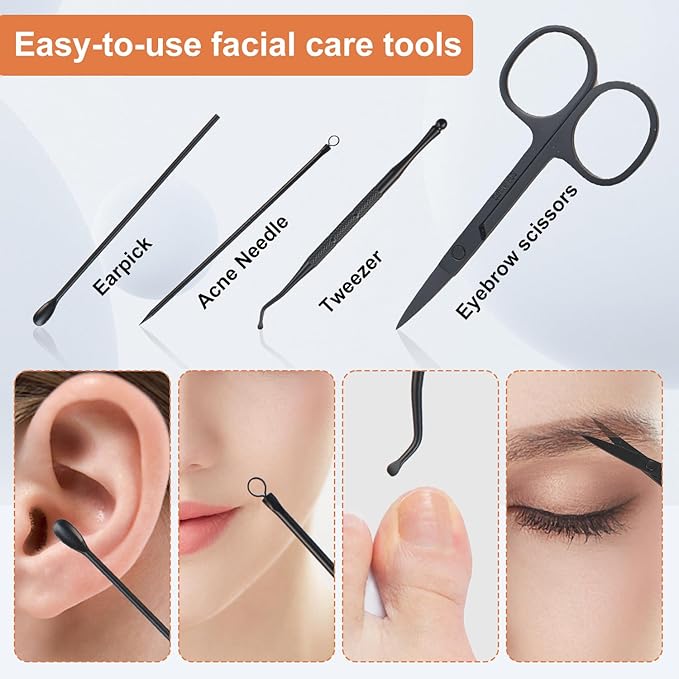 Nail Kit, Manicure Kit, Nail Care Kit for Men, Manicure Pedicure Set, Nail Clippers Toenail Clippers Kit, Professional Manicure Kit Pedicure Kit, Leather Color Travel Case, Set of 12.