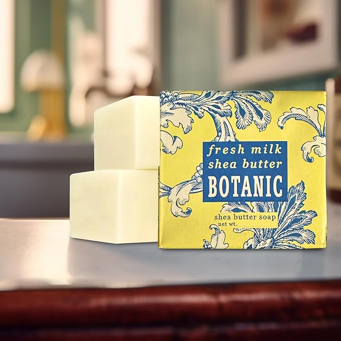 Greenwich Bay Mini Botanical Soap Bars – 12 Pack 1.9 oz Each – Individually Wrapped Guest Soaps for Airbnb, Spa, Travel, Bath – Travel Size Bar Soap Set, Fresh Milk Shea Butter