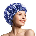 1 PCS Shower Cap, Double Layer & Adjustable Bathing Cap for Shower, Extra Large Reusable Hair Cap for Women, Waterproof Exterior & EVA Lining, Oversized Design for All Hair Lengths/Style
