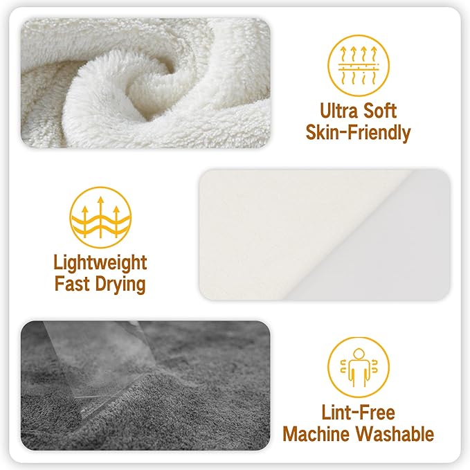 MAYOKEN® 12PCS U-Shaped Microfiber Facial Towels for Estheticians, Ultra-Soft & Absorbent Spa Towels for Massage, Facial Steam & Skincare (Warm Yellowish White)