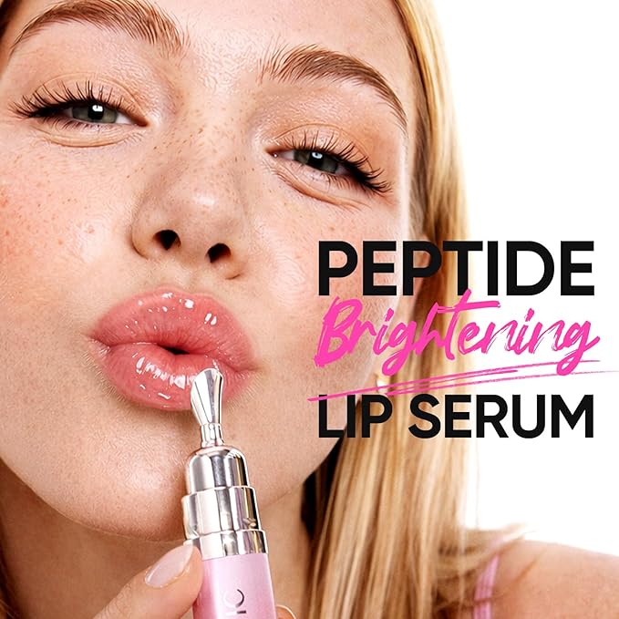 SKINTIFIC Peptide Brightening Lip Serum, Hydrating & Plumping Tinted Lip Gloss, Moisturizing Lip Balm with Polypeptides & Squalane for Glossy Sheer, Smooth Lips(09U Soft Mocha)
