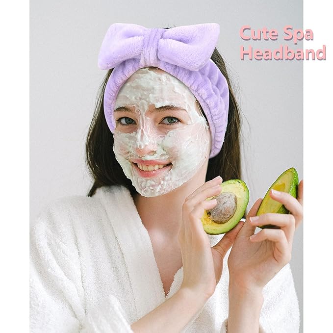 Ondder Spa Headbands Set - 8 Pcs Terry Cloth Cute Hair Bands for Women's Skincare, Makeup and Face Washing