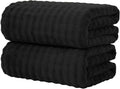 KBY Bath Towels Set of 2, Extra Large Bath Sheets 40X80 Inches,Quick Dry, Ultra Soft，Durable & Super Absorbent Oversized Bathroom Towel Sets for Adults, Gym, Spa, Pool & Hotel(Black)