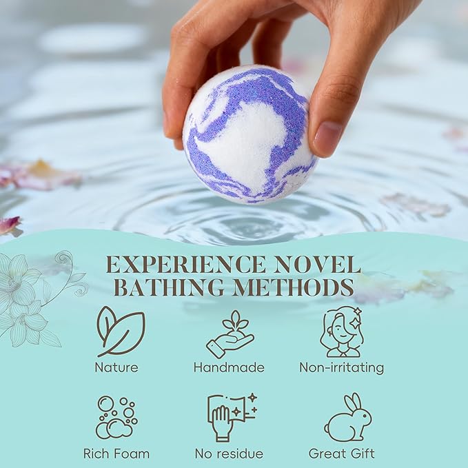 Bath Bombs for Women Gift Set, 12 Pack Organic & Natural Bath Bombs Gift Set, Perfect for Foam Spa Bath, Calming Relaxation Aromatherapy Bath, Perfect Presents for Women Men