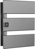 Electric Towel Warmer, Heated Towel Rack with Thermo Control and Timer, Fast Heating Towel Rail for Bathroom with Memroy Function, Work with Smart Plug, Left-Wiring, 3 Panel, Gun Gray