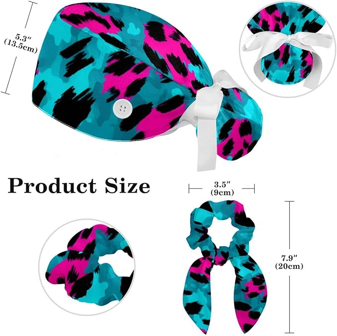 Scrub Cap with Hair Scrunchy, Ponytail Holder Surgical Cap