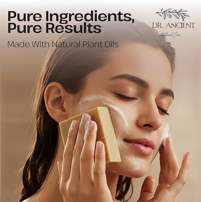 Dr.Ancient Argan Soap Bar, Organic Soap Bars Handcrafted the Traditional Way, Natural Chemical-Free, Vegan, Used for Face Wash, Body Wash, Hand Cleansing and Daily Skin Care, Gentle Cleanser