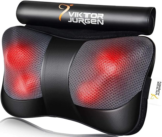 VIKTOR JURGEN Mothers Day Back Massager Gifts, Shiatsu Kneading Massager for Neck and Shoulder, Massage Pillow with Heat Relaxation Gifts for Women/Men/Dad/Mom/Fathers Day/Christmas
