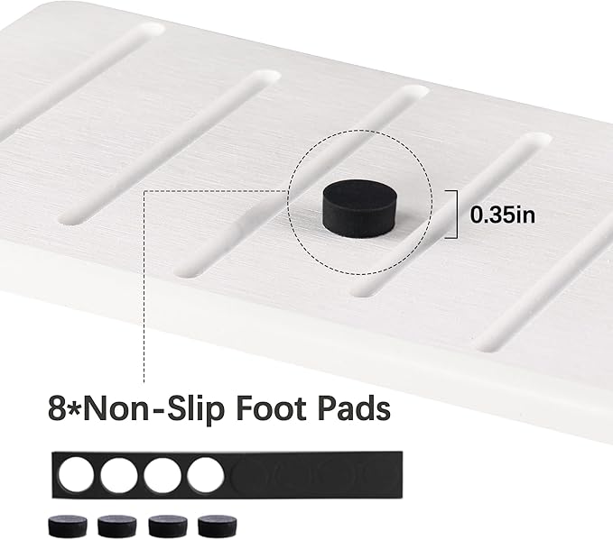 2PCS Water Absorbing Stone Tray for Cosmetics & Hand Soap & Houseplants, 7.87" * 3.94"Diatomite Coaster, Ultra-Absorbent Sink Tray | Fast-Drying Bathroom & Kitchen Organizer