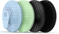 4 Pack Soft Silicone Shower Brush Body Wash Bath Exfoliating Skin Massage Scrubber, Dry Skin Brushing Glove Loofah, Fit for Sensitive and All Kinds of Skin(2Pack Black+Mint+Blue)